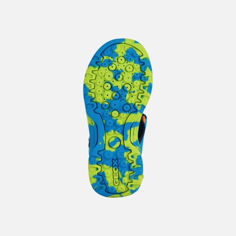 open sandals BOREALIS BOY Lime/Sky - image number 6 | GEOX
