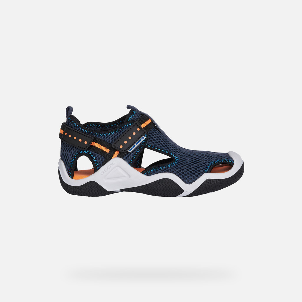 Wader Garçon Bleu Marine/orange Fluo