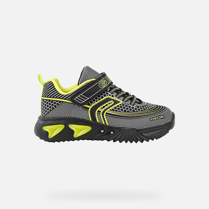 Light-up shoes ASSISTER BOY Black/Lime | GEOX