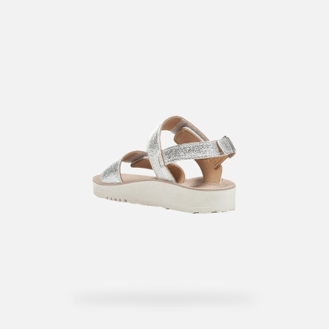 Sandals with straps SANDAL COSTAREI GIRL Silver - image number 3 | GEOX