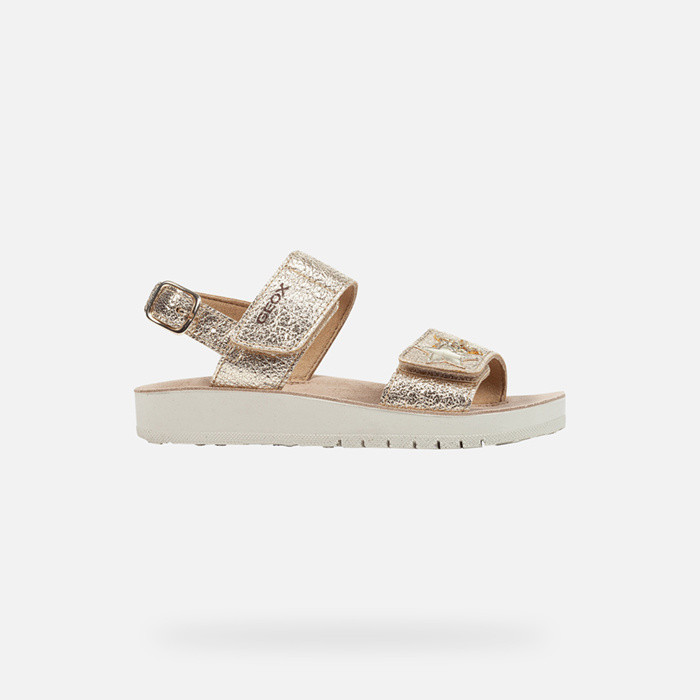 Sandales ouvertes SANDAL COSTAREI FILLE Or | GEOX