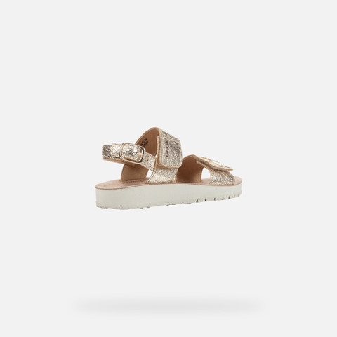 Open sandals SANDAL COSTAREI GIRL Gold - image number 4 | GEOX