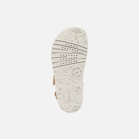 Open sandals SANDAL COSTAREI GIRL Gold - image number 6 | GEOX