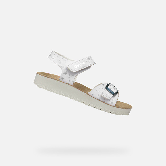 Open sandals SANDAL COSTAREI GIRL White | GEOX