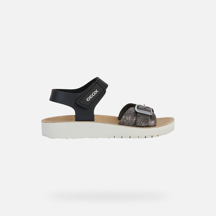 Open sandals SANDAL COSTAREI GIRL Black | GEOX