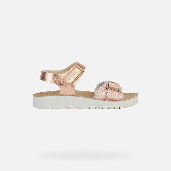 Sandales ouvertes SANDAL COSTAREI FILLE Or rose | GEOX