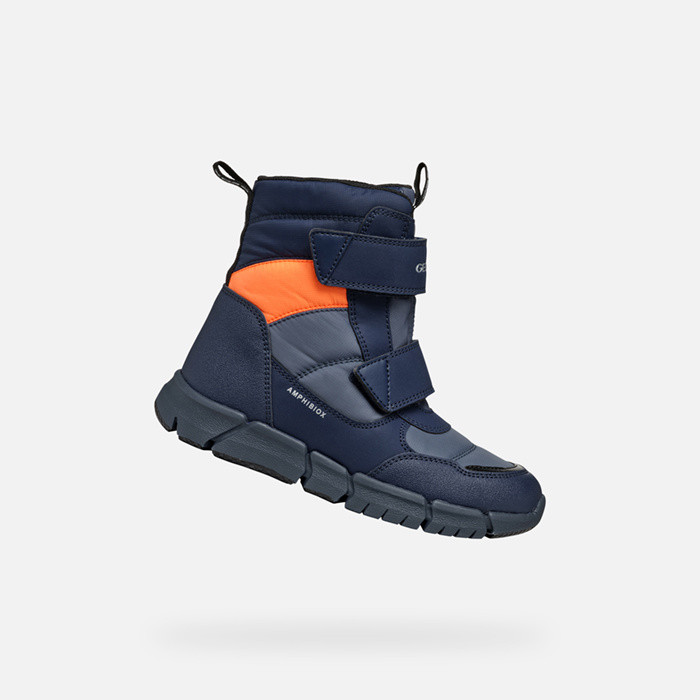 Waterproof boots FLEXYPER ABX BOY Dark Avio/Fluo orange | GEOX