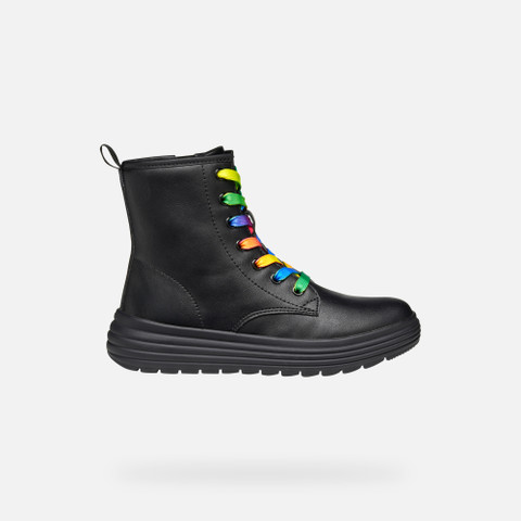 Ankle boots with laces PHAOLAE GIRL Black/Multicolor - image number 1 | GEOX