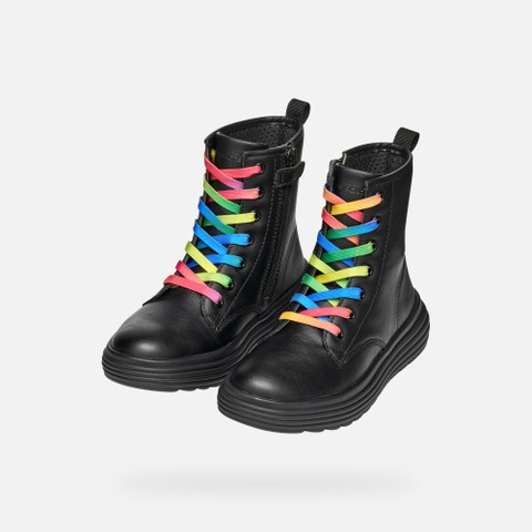 Ankle boots with laces PHAOLAE GIRL Black/Multicolor - image number 7 | GEOX