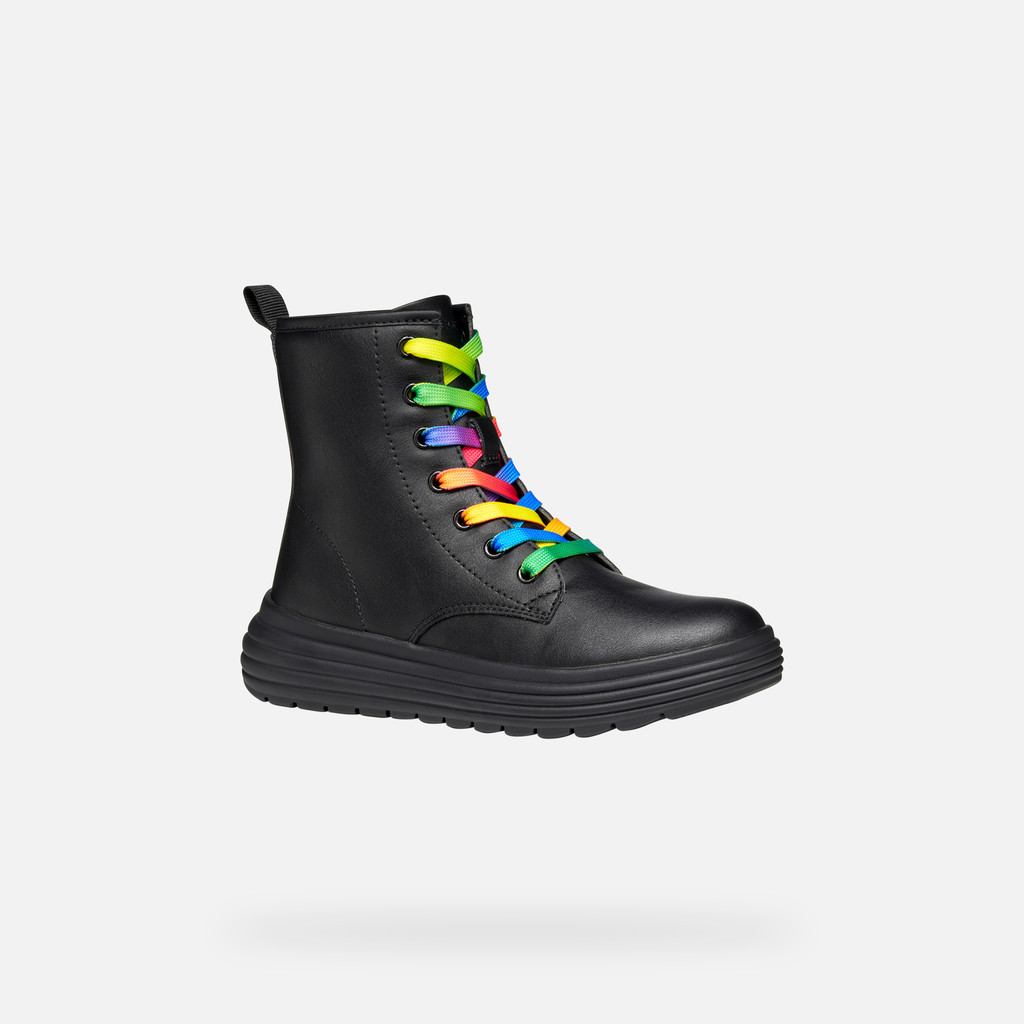 Ankle boots with laces PHAOLAE GIRL Black/Multicolor - image number 2 | GEOX