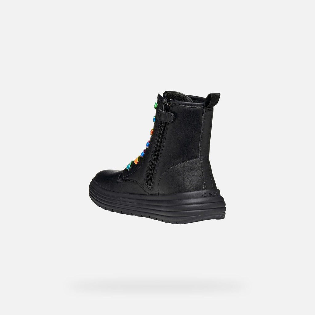 Ankle boots with laces PHAOLAE GIRL Black/Multicolor - image number 3 | GEOX