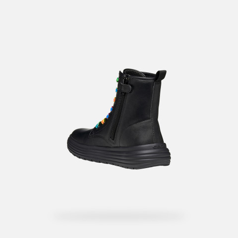 Ankle boots with laces PHAOLAE GIRL Black/Multicolor - image number 3 | GEOX