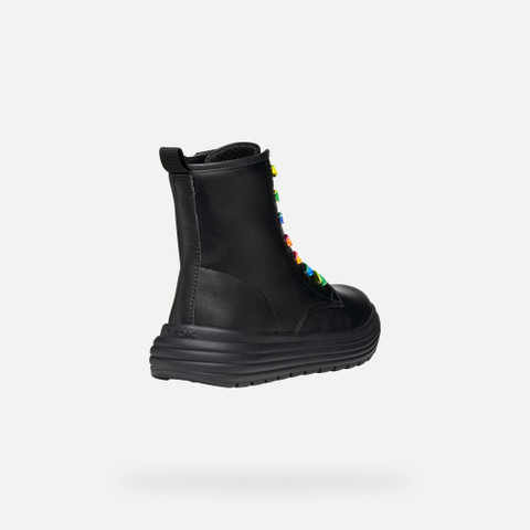 Ankle boots with laces PHAOLAE GIRL Black/Multicolor - image number 4 | GEOX