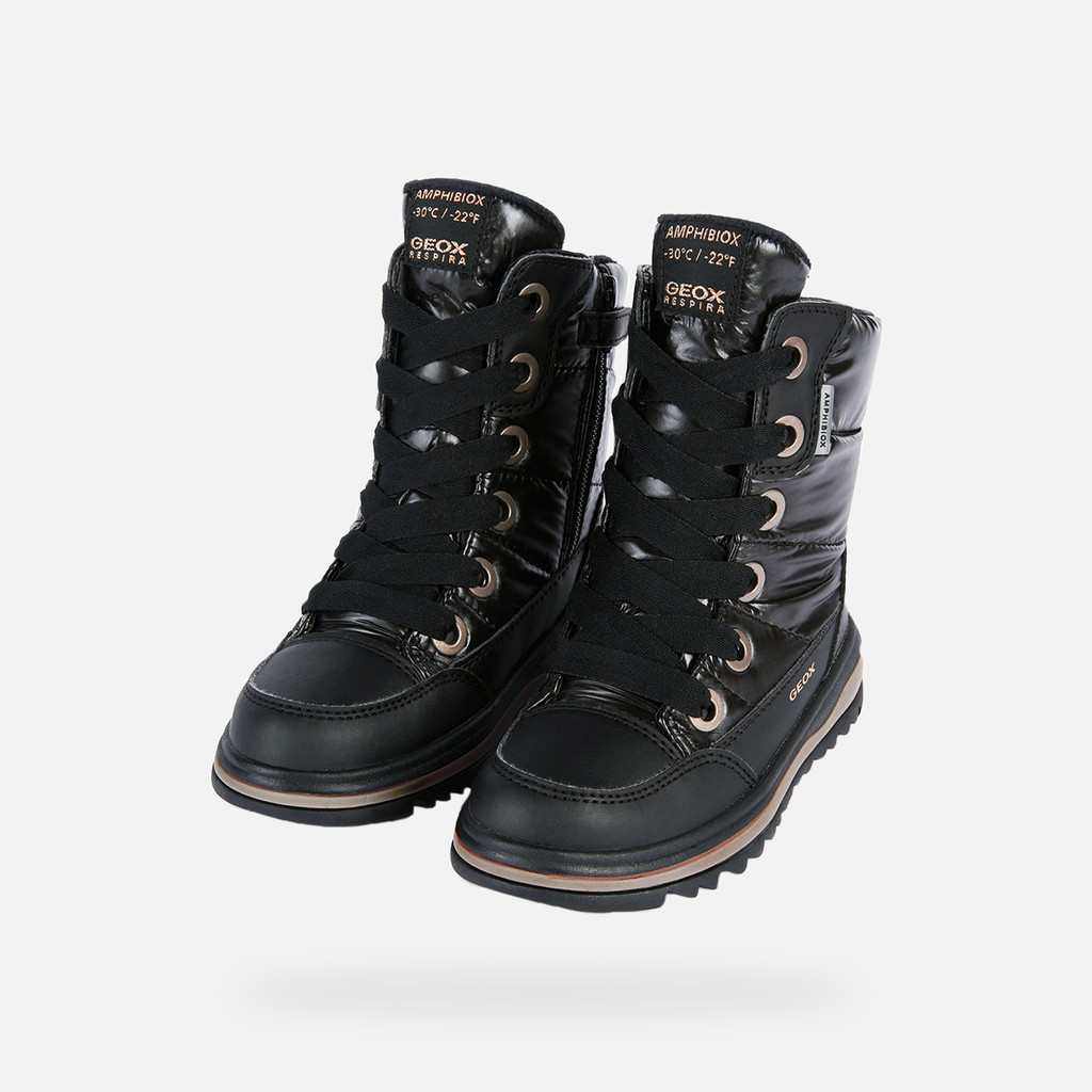 Geox® ADELHIDE B AB: Girl's Black Waterproof Boots | Geox® Geox® ADELHIDE B AB: Girl's Black Waterproof Boots | Geox®