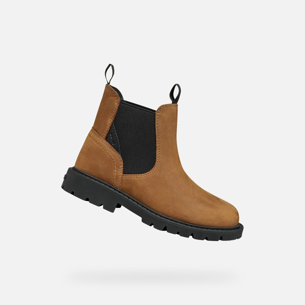Stiefeletten SHAYLAX JUNIOR Cognac/Schwarz - image number 0 | GEOX