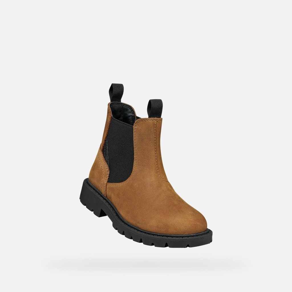 Stiefeletten SHAYLAX JUNIOR Cognac/Schwarz - image number 4 | GEOX