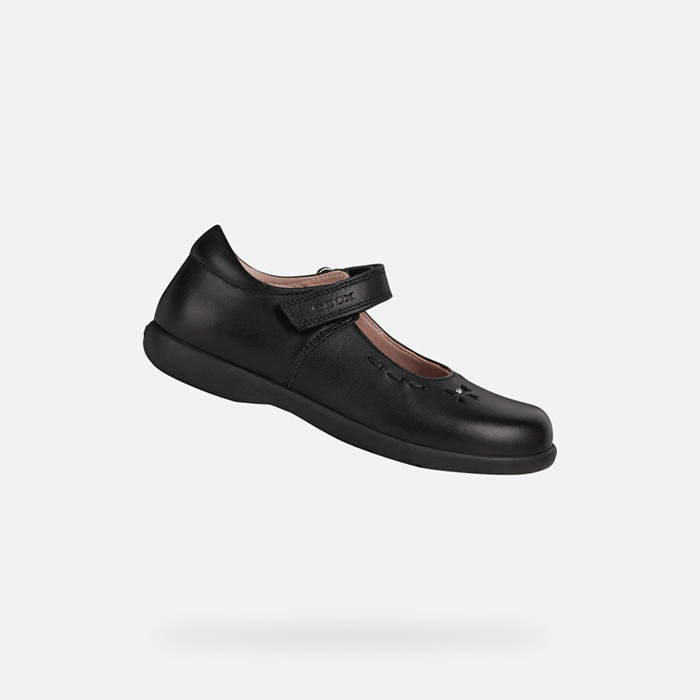 Ballerines en cuir NAIMARA FILLE Noir | GEOX