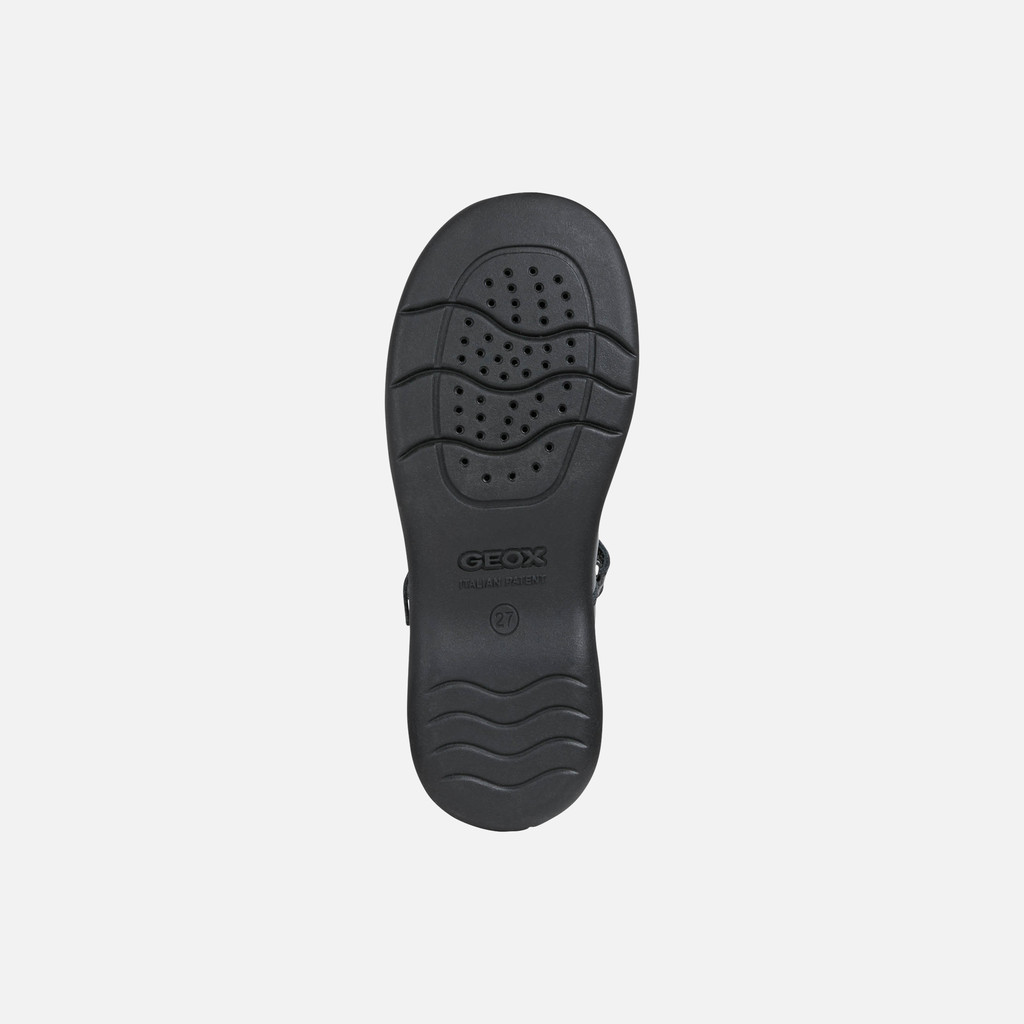 leather ballerina flats NAIMARA GIRL Black - image number 6 | GEOX