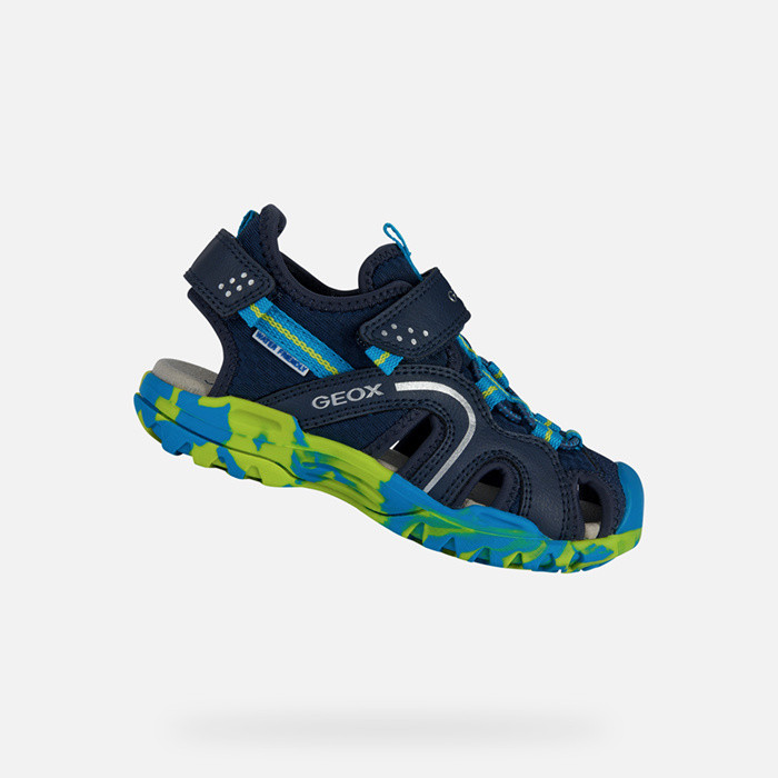 Closed toe sandals BOREALIS   BOY Navy/Lime | GEOX