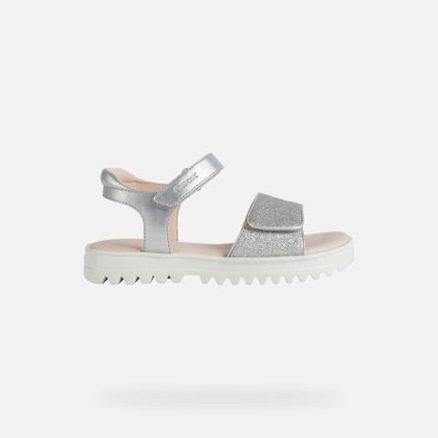 Sandals with straps SANDAL CORALIE GIRL Silver - image number 1 | GEOX
