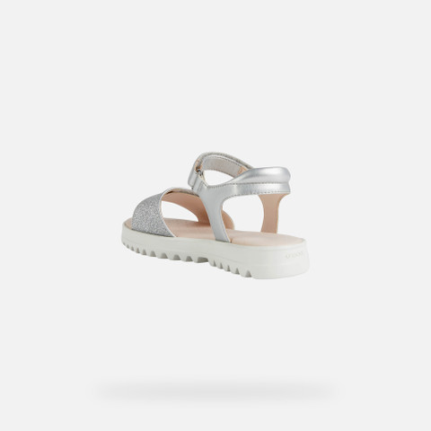 Sandals with straps SANDAL CORALIE GIRL Silver - image number 3 | GEOX