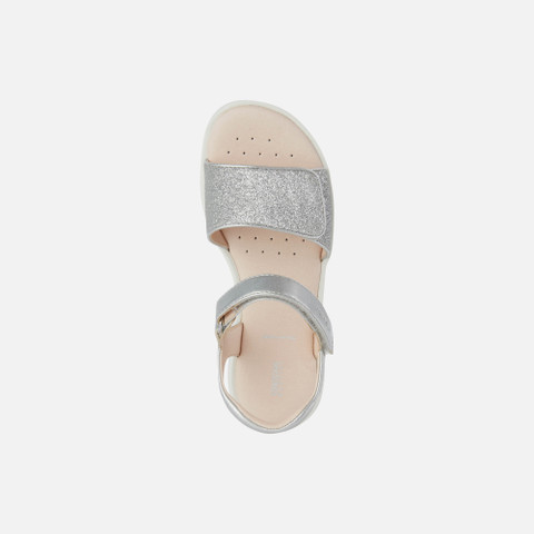 Sandals with straps SANDAL CORALIE GIRL Silver - image number 5 | GEOX