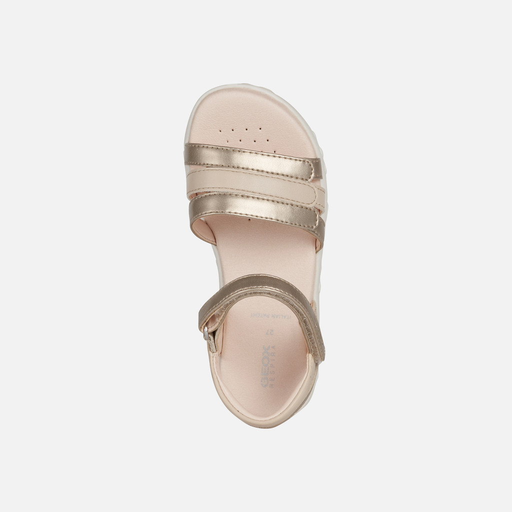 Geox® SANDAL HAITI: Junior Girl's Platinum Open Sandals | Geox 