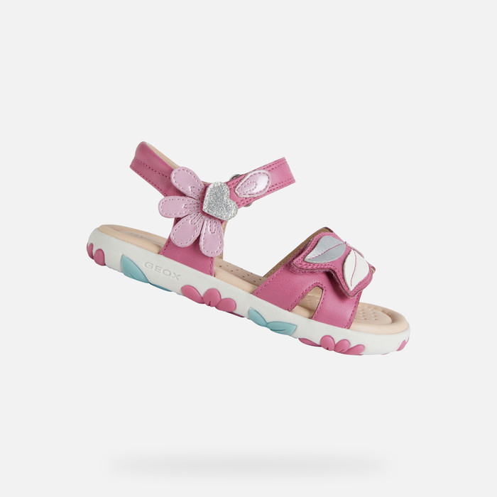 Geox® HAITI Junior Girl: Fuchsia Sandals | Geox®