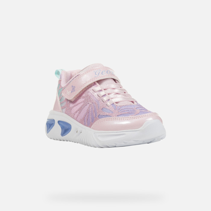 Geox® ASSISTER: Junior Girl's Pink Shoes With Lights Geox ® Online