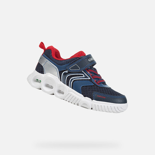 LIGHT-UP SHOES BOY WROOM BOY - NAVY/RED