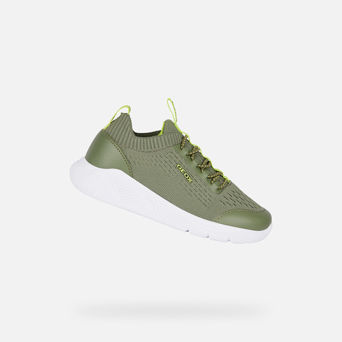 Low top sneakers SPRINTYE JUNIOR Military/Lime | GEOX