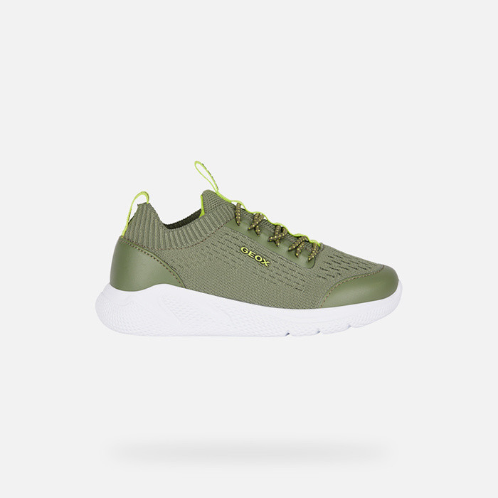 Niedrige sneakers SPRINTYE JUNIOR Militärgrün/Limette | GEOX
