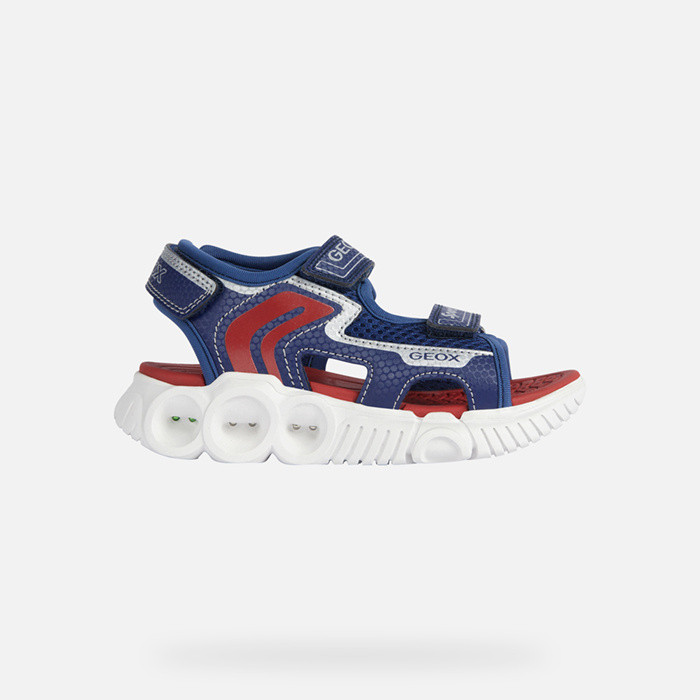 Sandals with lights SANDAL WROOM BOY Navy/Red | GEOX