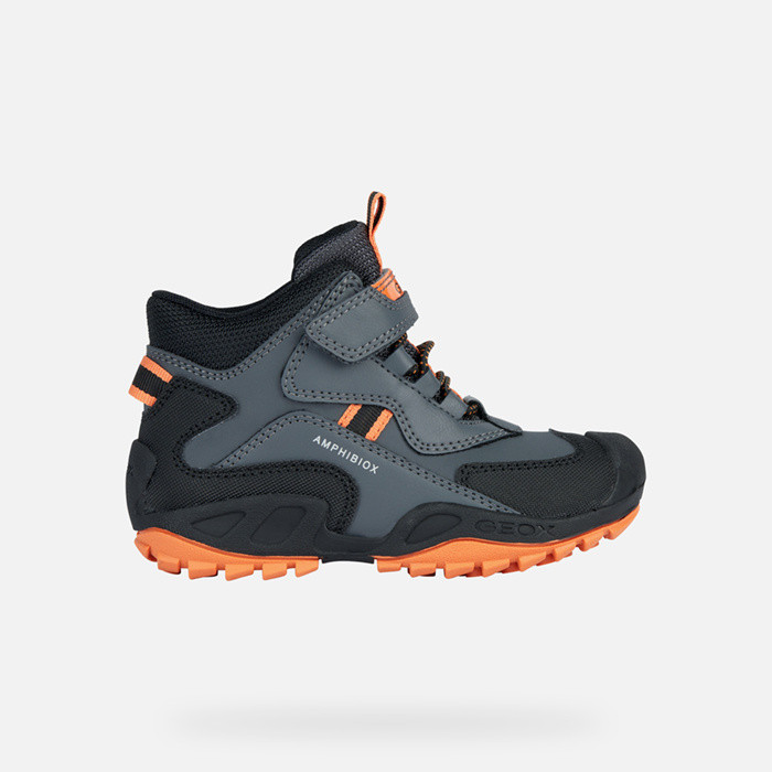 Waterproof shoes NEW SAVAGE ABX BOY Dark Gray/Orange | GEOX