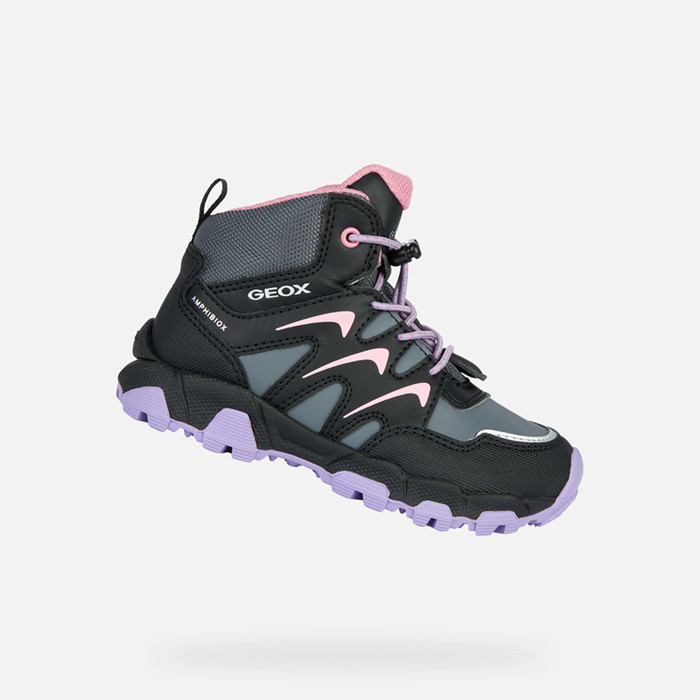 Waterproof shoes MAGNETAR ABX JUNIOR Black/Lilac | GEOX