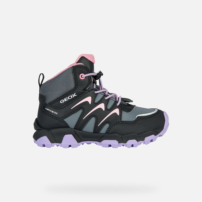 Waterproof shoes MAGNETAR ABX JUNIOR Black/Lilac | GEOX