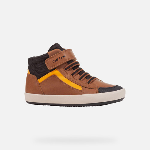 High top sneakers GISLI BOY Light Brown/Black | GEOX
