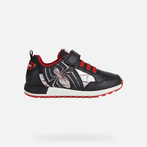 Low top sneakers ALBEN JUNIOR Black/Red | GEOX