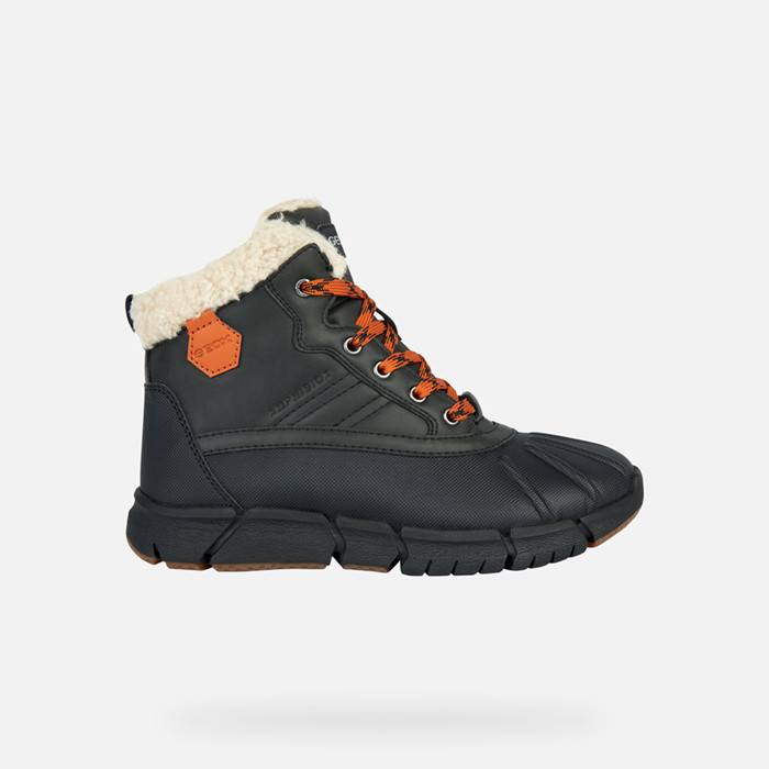 Waterproof boots FLEXYPER ABX BOY Black/Orange | GEOX