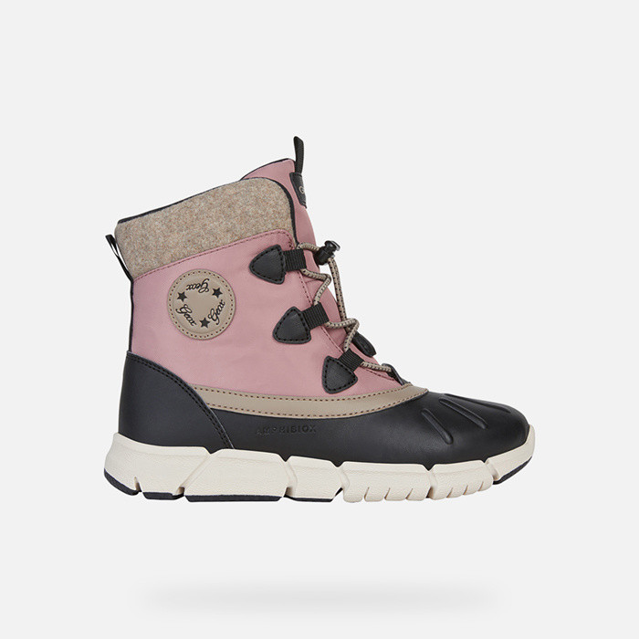 Waterproof boots FLEXYPER ABX GIRL Black/Dark Pink | GEOX