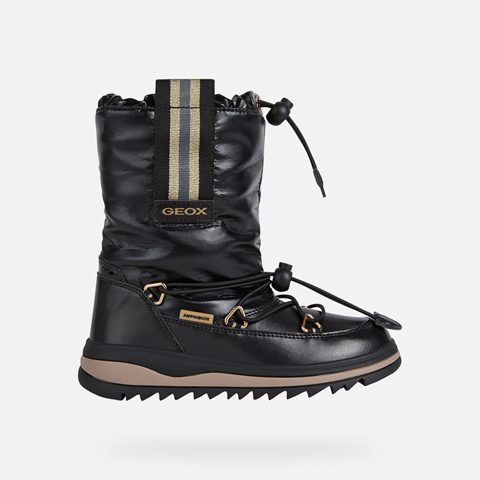 Waterproof boots ADELHIDE ABX GIRL Black/Gold | GEOX