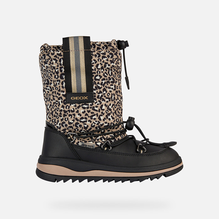 Waterproof boots ADELHIDE ABX GIRL Black/Gold | GEOX