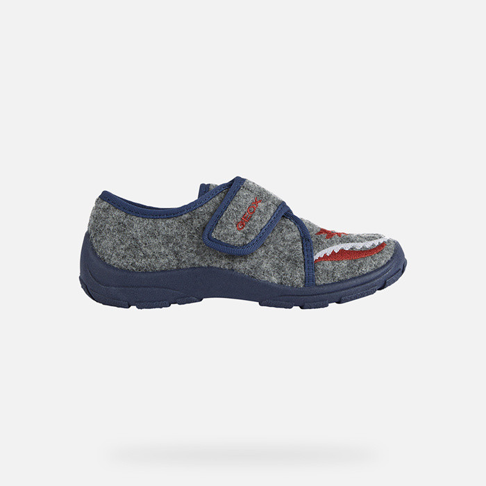 Slides shoes NYMEL JUNIOR Grey/Navy | GEOX