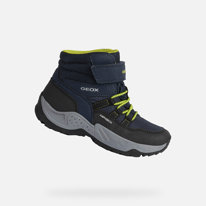 Waterproof shoes SENTIERO ABX BOY Navy/Lime Green | GEOX