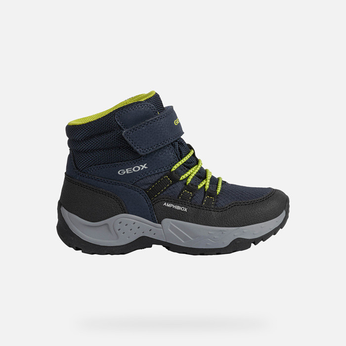 Waterproof shoes SENTIERO ABX BOY Navy/Lime Green | GEOX