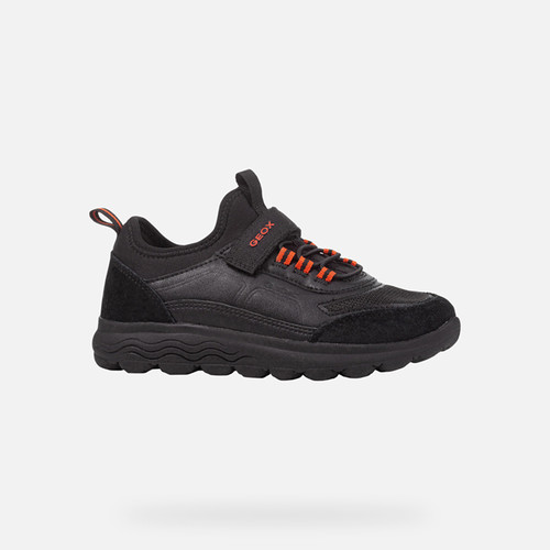 Low top sneakers SPHERICA JUNIOR Black/Orange | GEOX