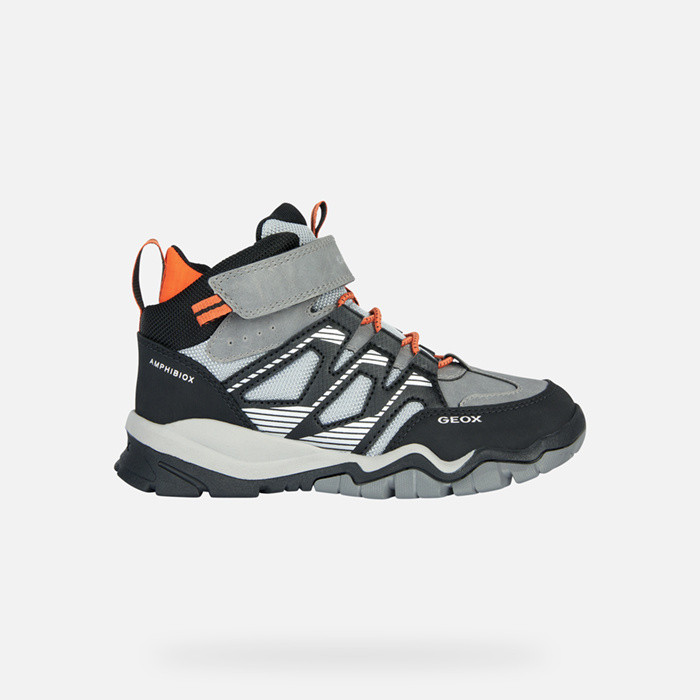 Waterproof shoes MONTRACK ABX BOY Grey/Orange | GEOX