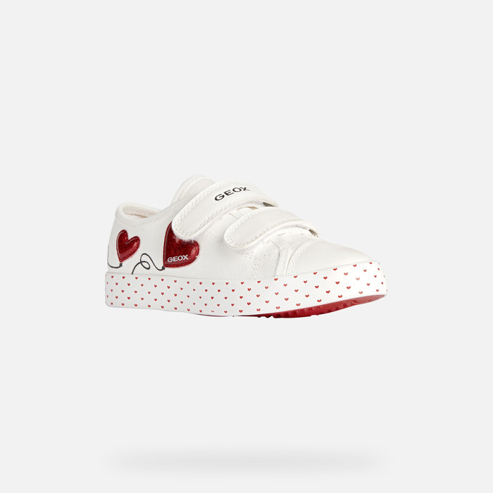 warmte Ontdooien, ontdooien, vorst ontdooien Waden Geox® CIAK: Junior Girl's White Velcro Shoes | Geox ® Online Store