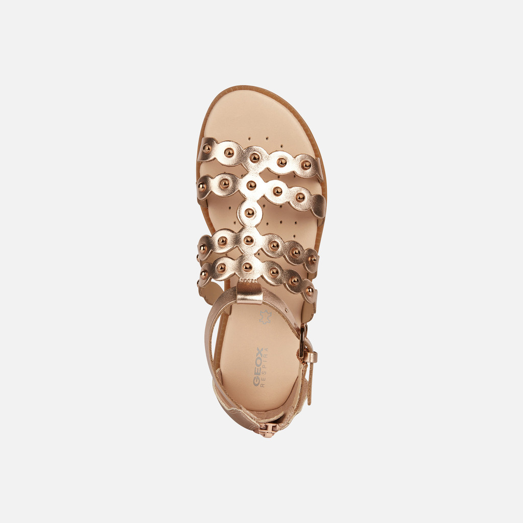 Geox® KARLY: Junior Girl's Copper Open Sandals | Geox ® Online Store