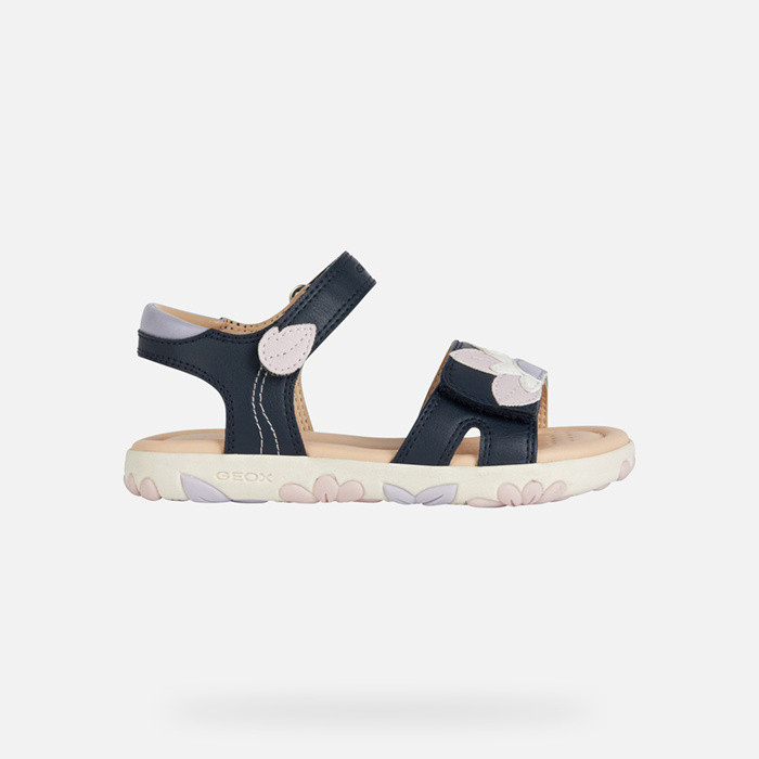 Open sandals SANDAL HAITI GIRL Navy/Pink | GEOX